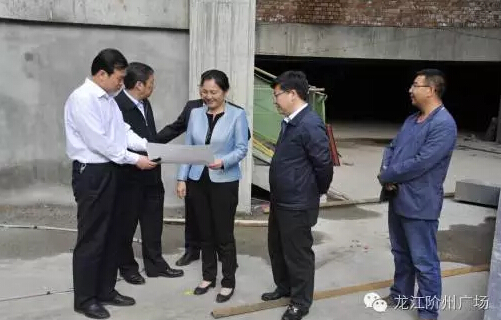 市長陳青，副市長王月成陪同省電力投資集團(tuán)公司總經(jīng)理李輝一行深入階州廣場視察